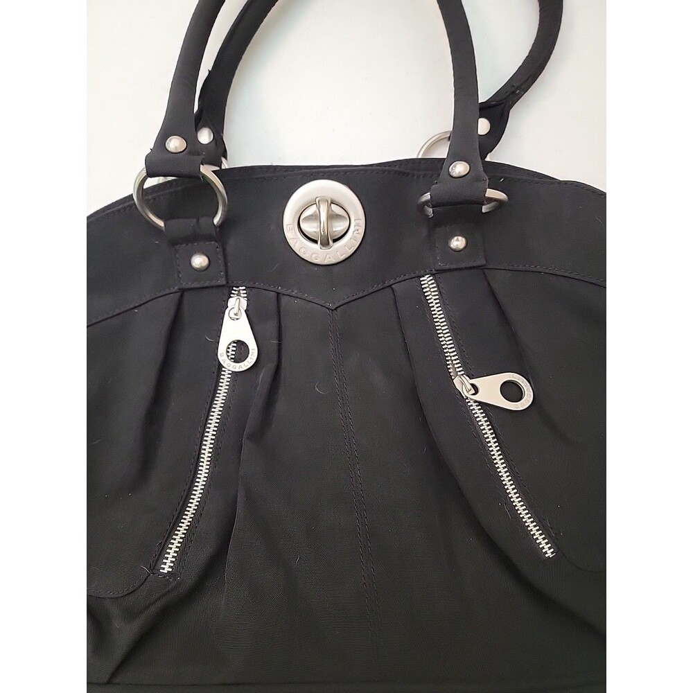 Baggallini Black Shanghai Satchel Nylon Tote Travel Purse Shoulder Large 19x11 - Picture 2 of 14
